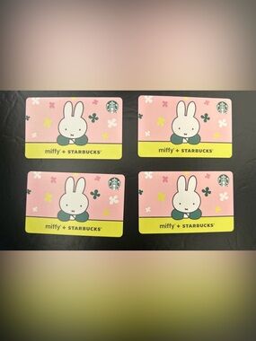 Lot of 4  Starbucks x Miffy Gift Card (New) Empty No  Value On Card